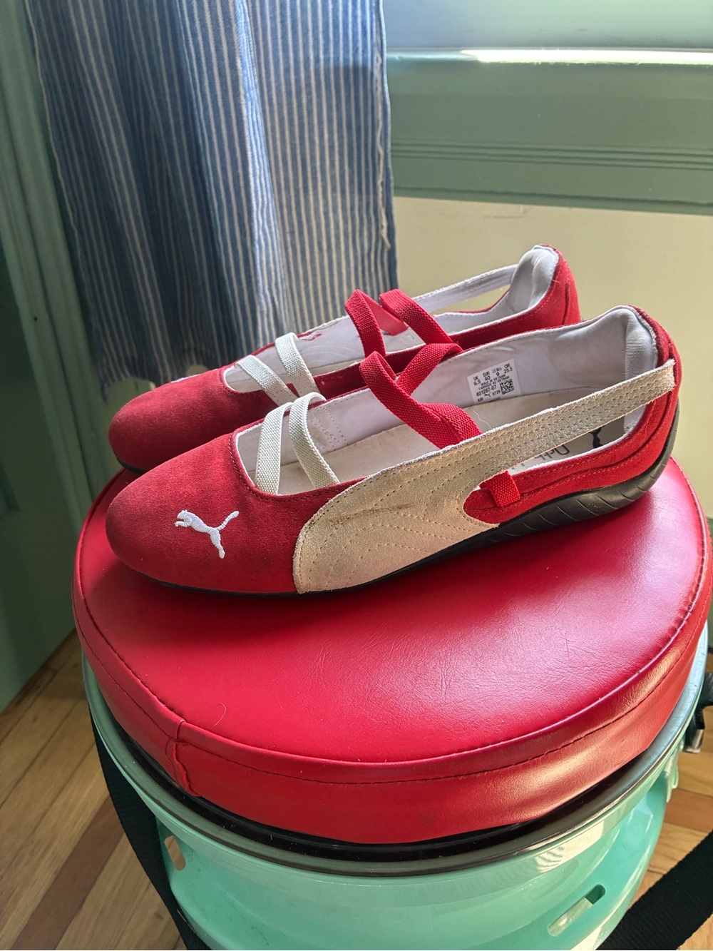 PUMA Red and White Speedcat Ballet Flat size 9 - Picture 6 of 8